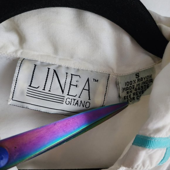 Vintage 80s Linea Gitano All American Sunset Diner Mens Small Button White Shirt - Picture 6 of 13